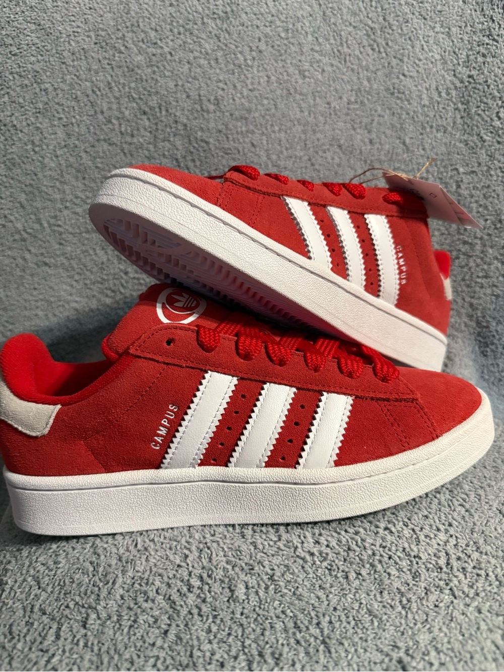 Adidas Kids Campus Suede Sneakers - Red & White